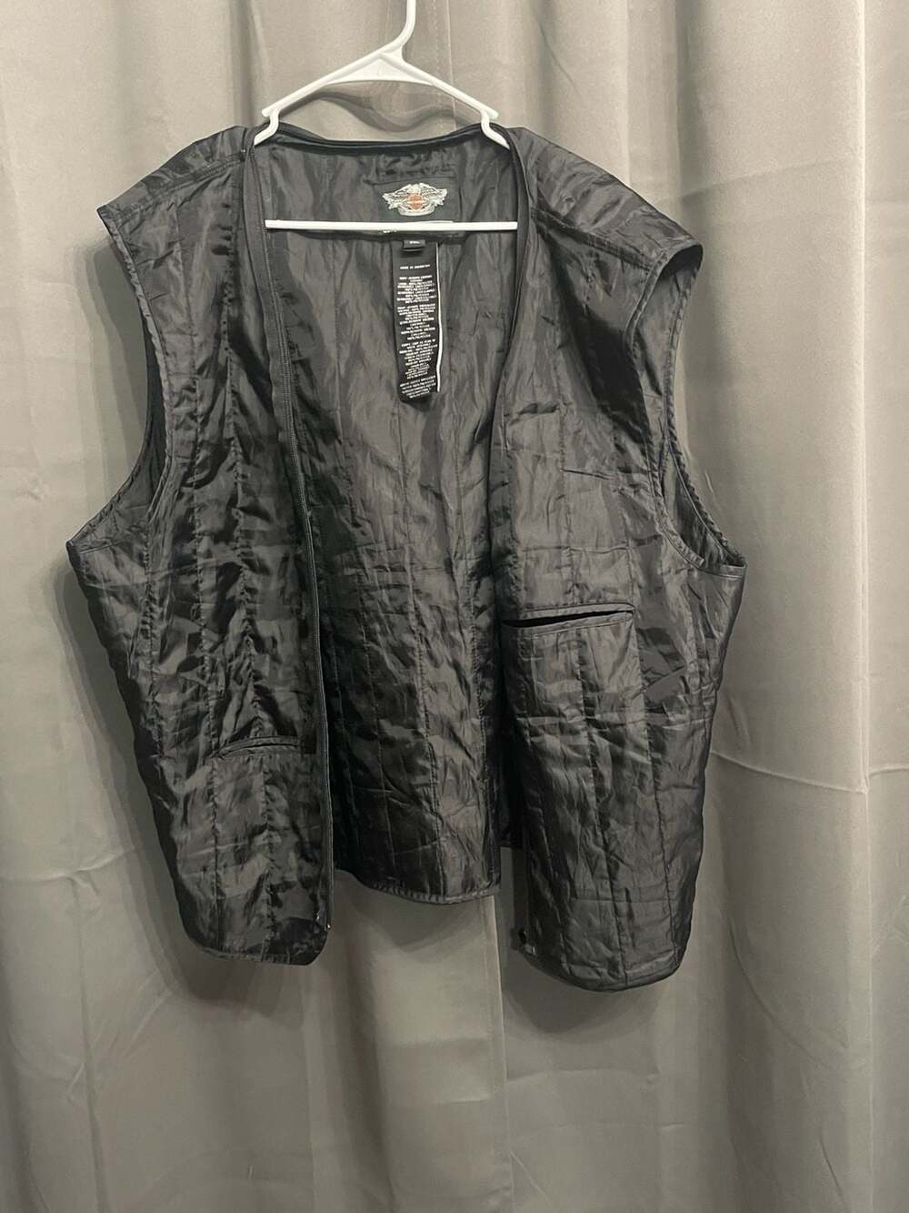 Harley-Davidson Men's Removable Quilted Vest Jacket Liner Only Black 2XL